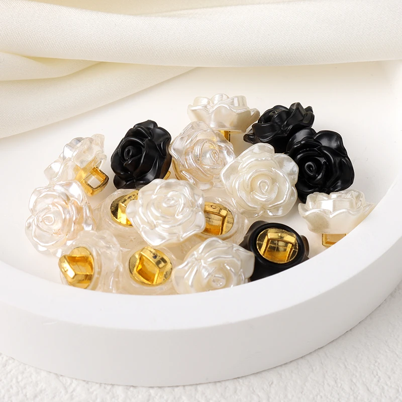 玫瑰花衬衣小扣子金属高脚圆扣蕾丝雪纺衫连衣裙装饰纽扣