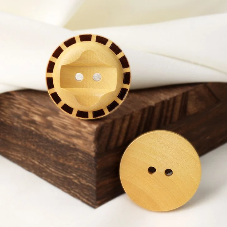 原色复古衬衫纽扣棉麻polo衫扣子高档木头纽扣配饰