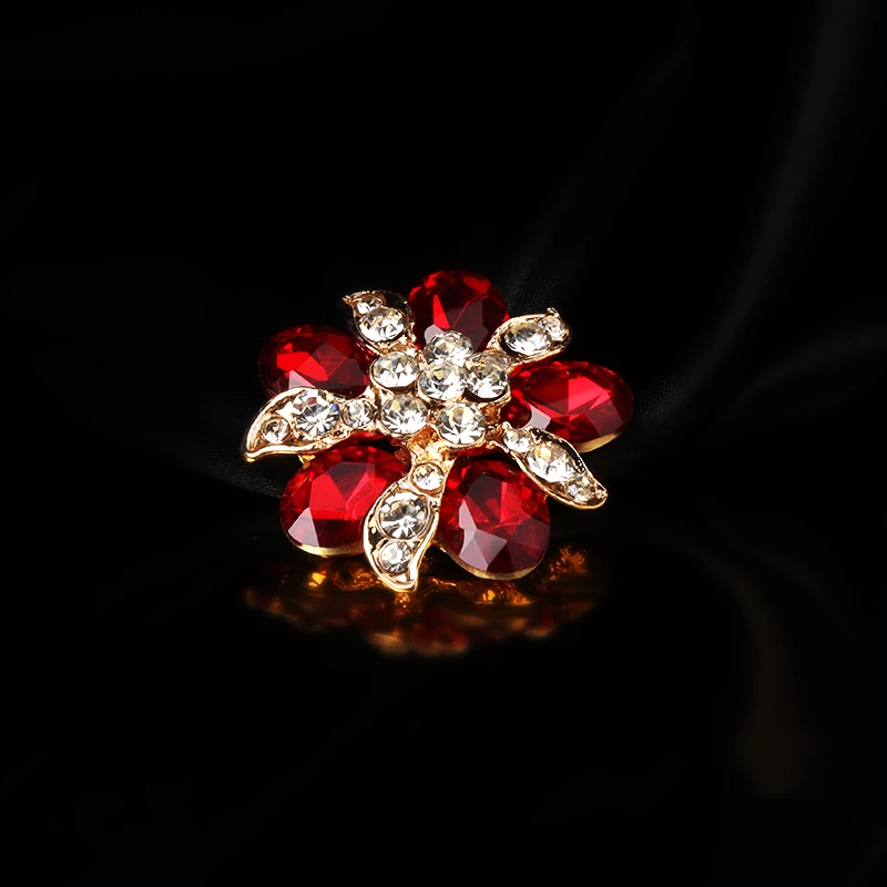 红色水晶钻扣旗袍晚礼服金属镶钻纽扣装饰扣大衣领口钮扣