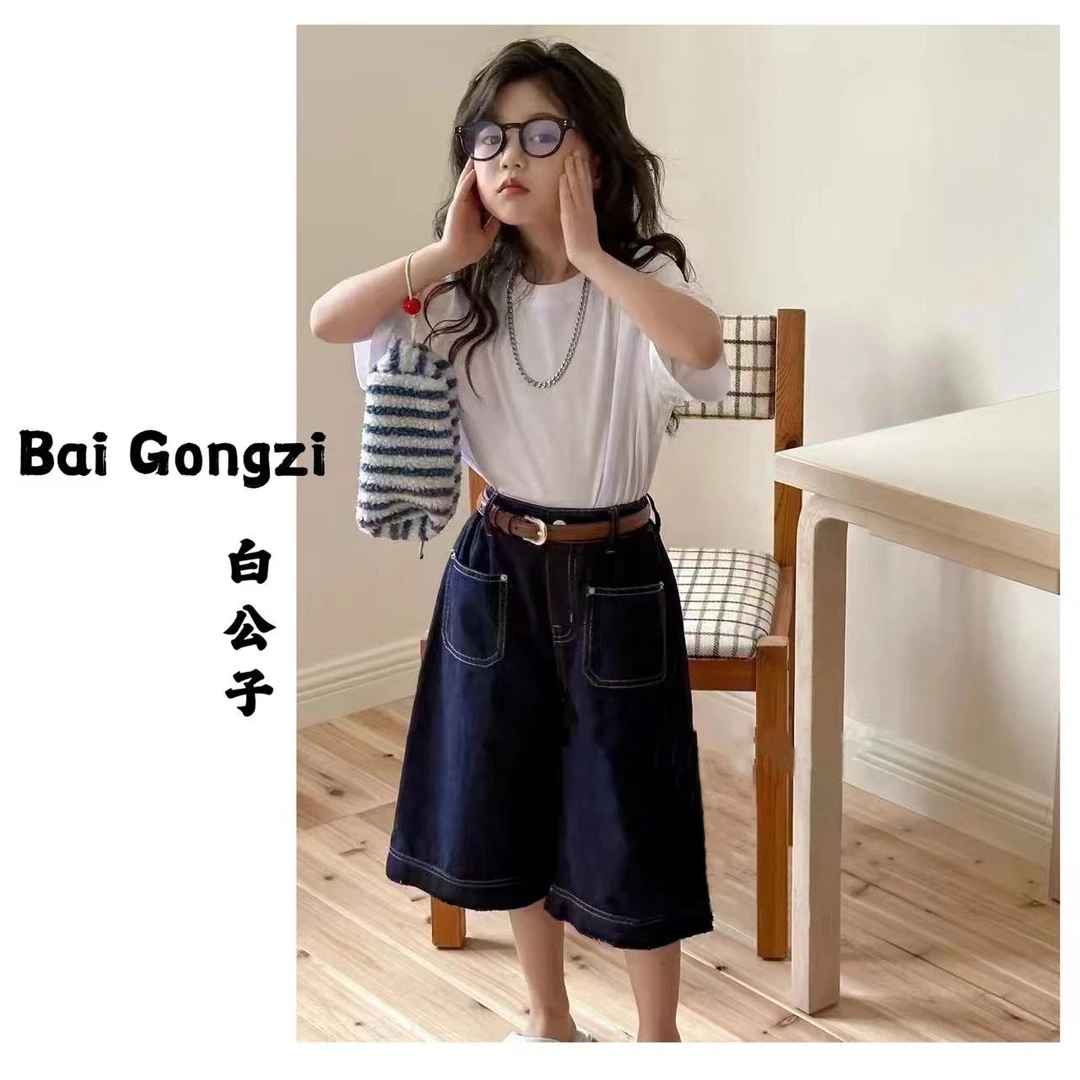 【编号22开头】2024春夏新款女童中大童百搭上衣套装裤子T恤衬衣