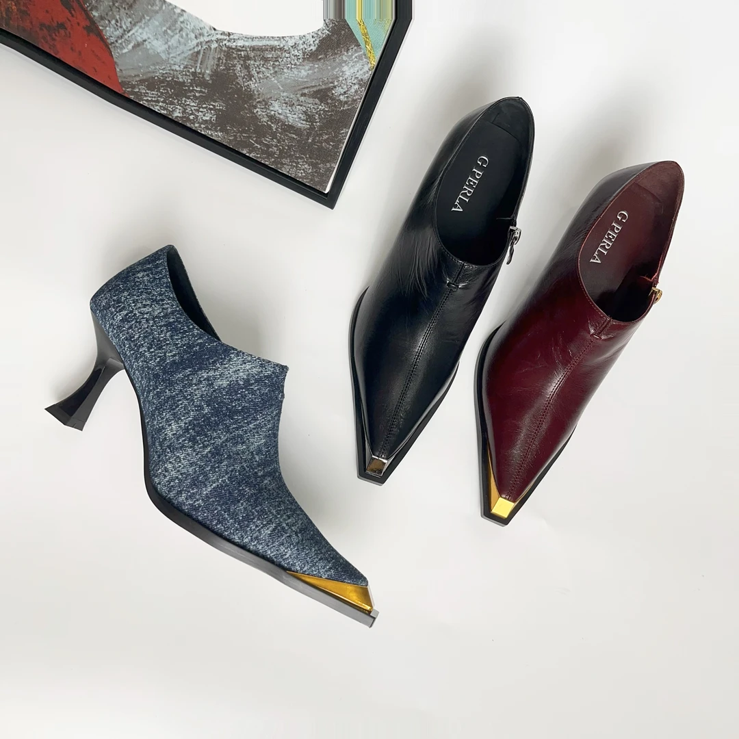 G PERLA欧洲站秋季法式防踢尖头高级感气质时尚经典深口女单鞋7cm