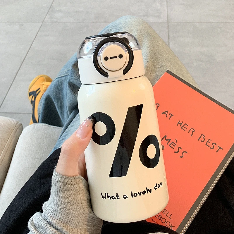 吸管保温杯女士高颜值简约水杯学生小巧便携随行杯316不锈钢杯子