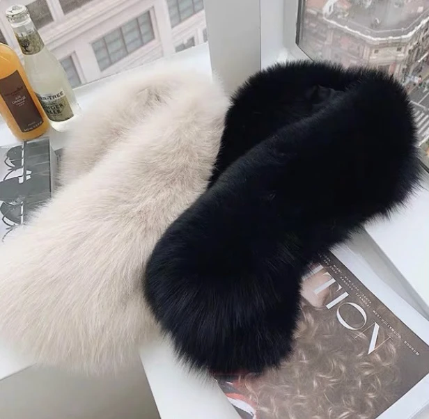 男女通用狐狸毛围脖狐狸整皮围脖护颈保暖耐寒秋冬百搭女款男款冬