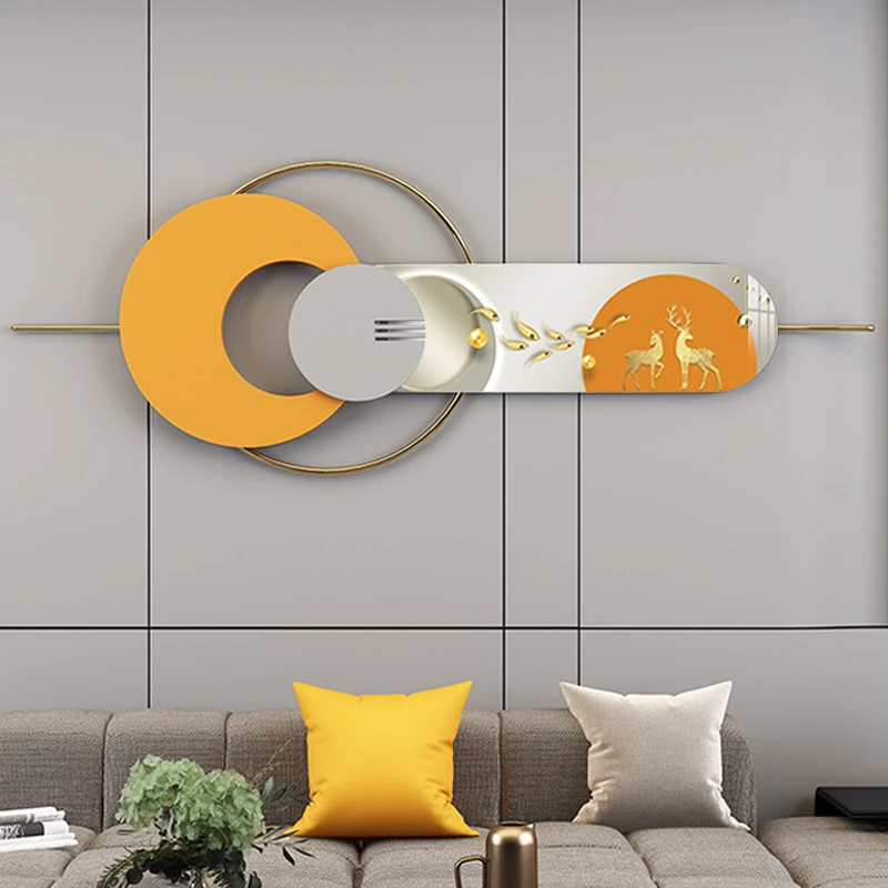 客厅现代铁艺壁挂画立体组合装饰画餐厅墙面装饰轻奢晶瓷画壁饰