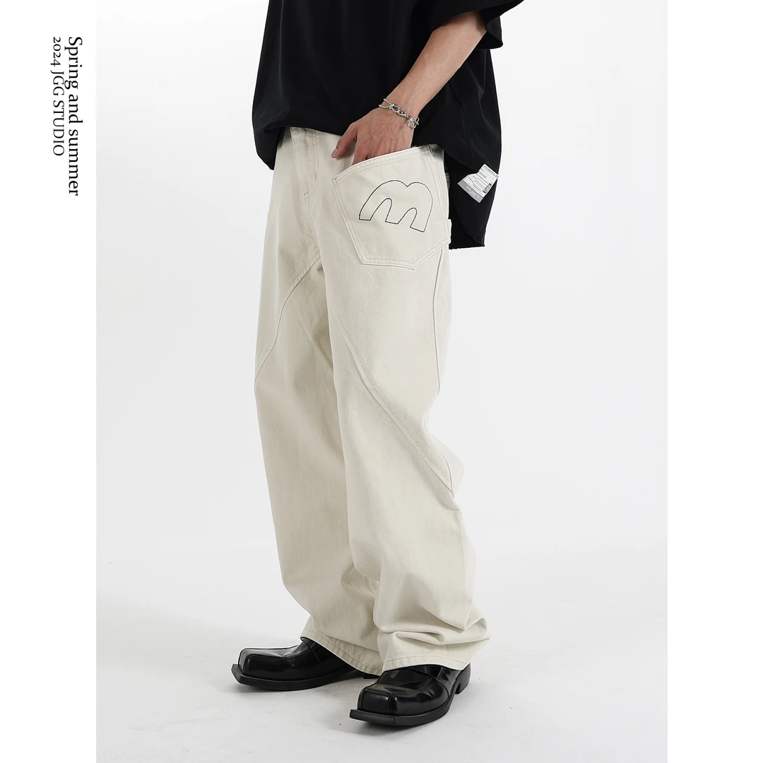 休闲裤日系工装裤牛仔裤裤子男士直筒复古高街