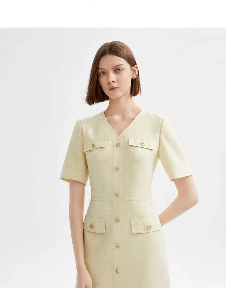 小香风白色连衣裙法式女夏季新款设计感小众高级感气质修身裙子