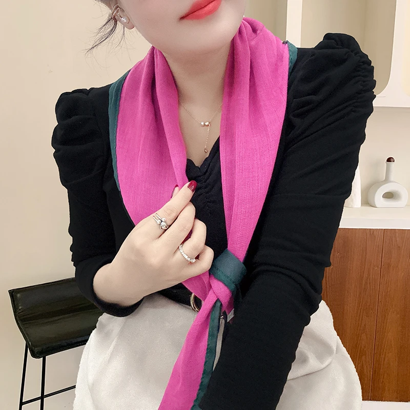 网红爆款围脖新款吊坠百搭多功能护颈围巾纯色洋气时尚秋冬保暖