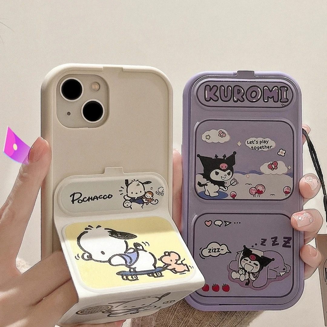 折叠支架库洛米iPhone15手机壳适用苹果14/13promax帕恰狗12少女