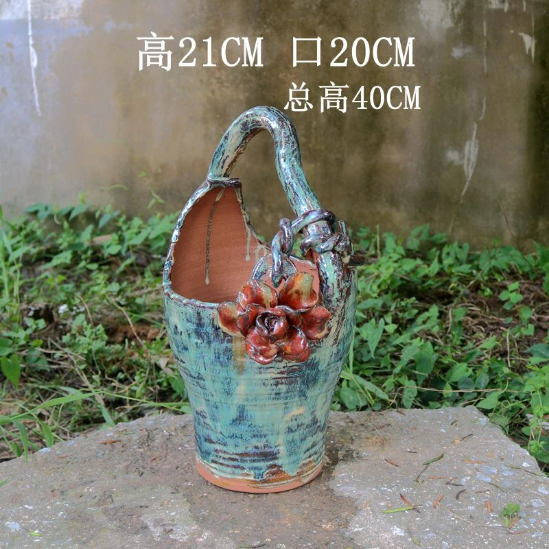 纯手工粗陶创意花盆紫砂透气个性花器老桩法师绿植创意花盆