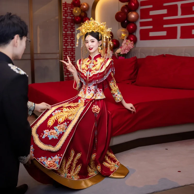 高级龙凤褂新娘2024新款中国风嫁衣秀禾服结婚敬酒服婚礼出阁婚服