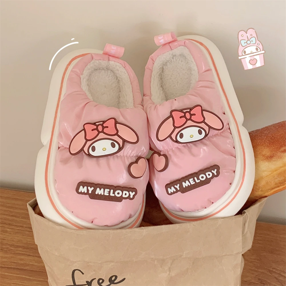细细条 卡通可爱美乐蒂儿童棉拖鞋女童宝宝保暖加绒家居棉鞋冬