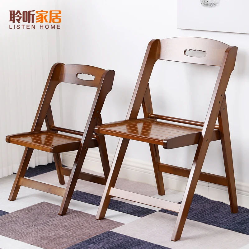 可折叠椅子家用靠背椅北欧实木餐椅办公室电脑椅简易简约凳子家用