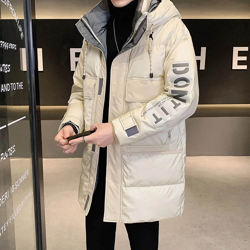 中长款羽绒服男士2025秋冬季潮流帅气保暖外套时尚连帽大衣