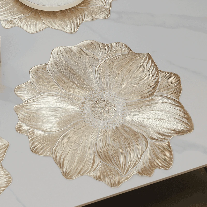 国风荷花国花牡丹餐垫防滑装饰垫PVC软装饰桌垫盘垫花瓶垫隔热垫