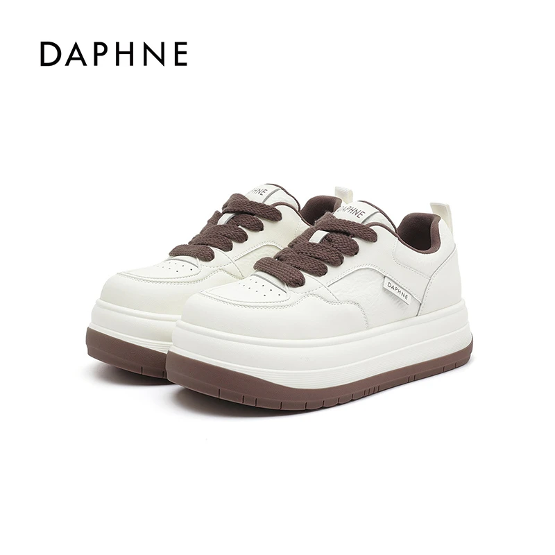 Daphne/达芙妮休闲运动小白鞋2025秋冬新款厚底增高百搭运动板鞋