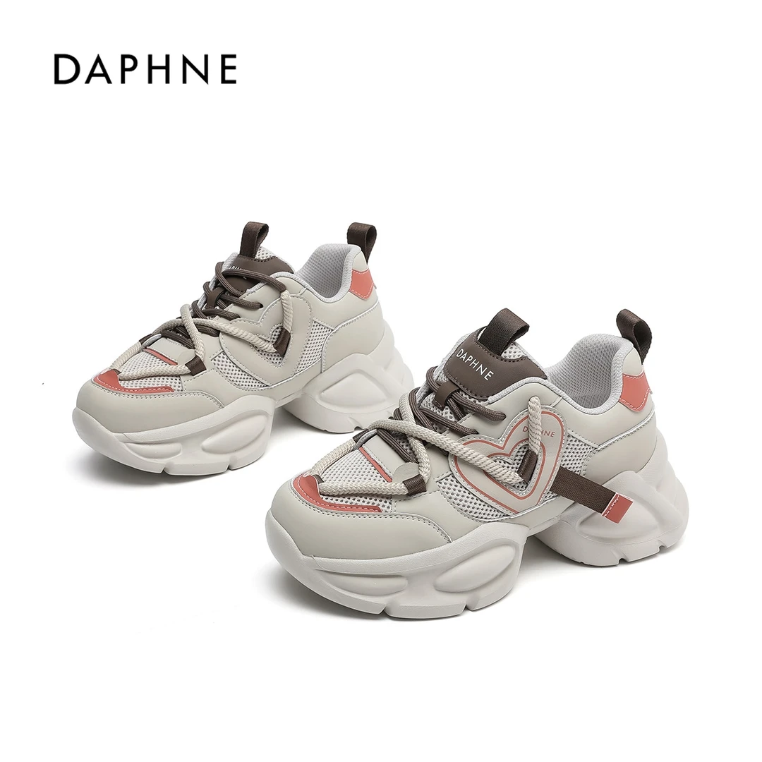 达芙妮老爹鞋女2025新款夏季时尚潮流百搭女士厚底增高休闲运动鞋