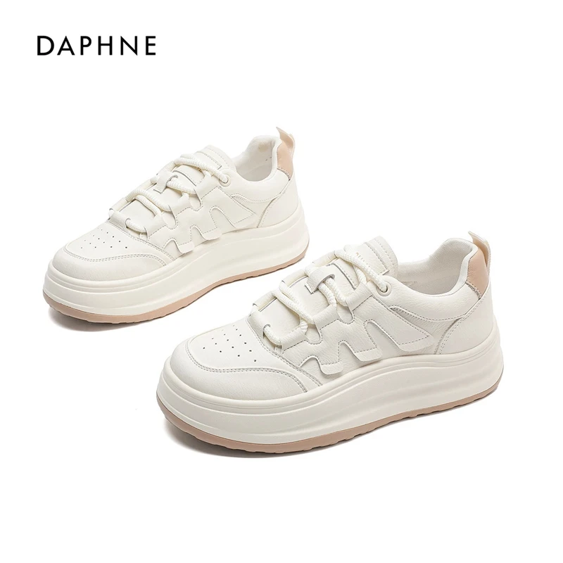 Daphne/达芙妮小白鞋女款2025秋季新款厚底百搭时尚运动休闲板鞋