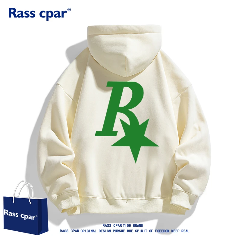 RASS CPAR国潮牌美式R星连帽卫衣男女春秋季情侣宽松长袖上衣帽衫