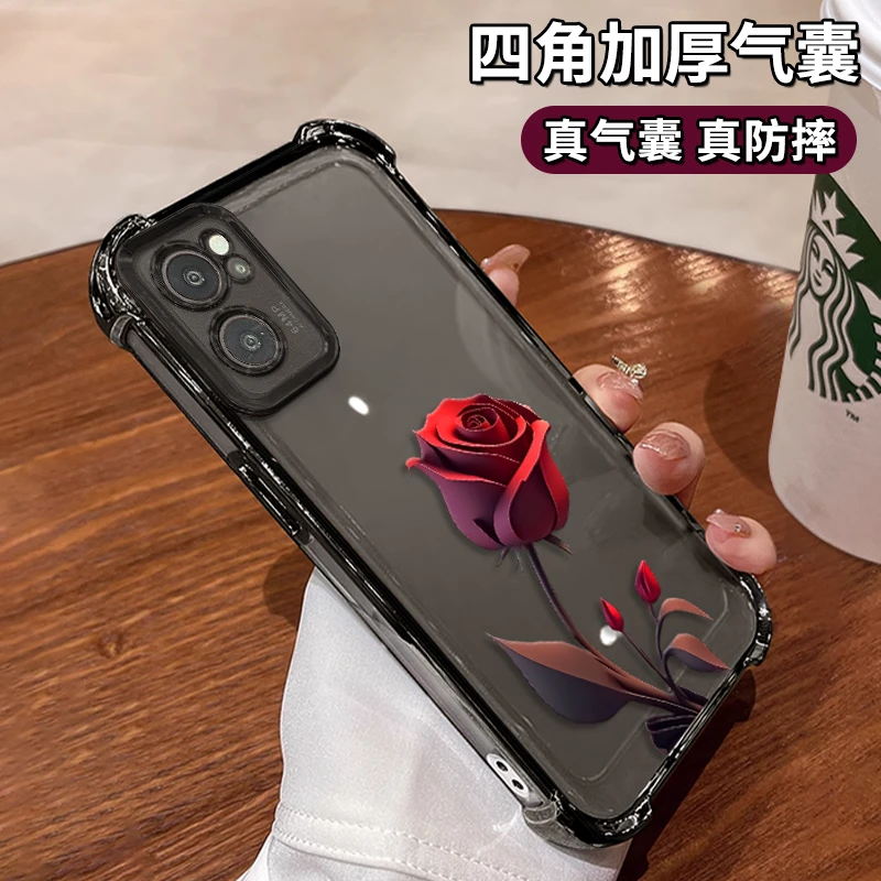 适用于OPPORENO7一支玫瑰电镀防摔壳女款创意全包保护套