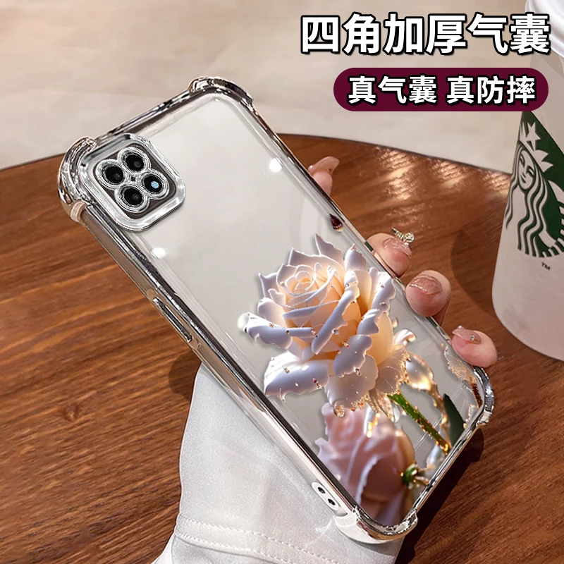 适用于OPPOA72水晶玫瑰电镀防摔壳创意女手机壳保护套