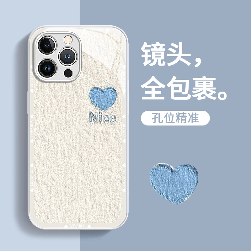 适用于苹果12pro玻璃nice爱心手机壳女款镜头保护套