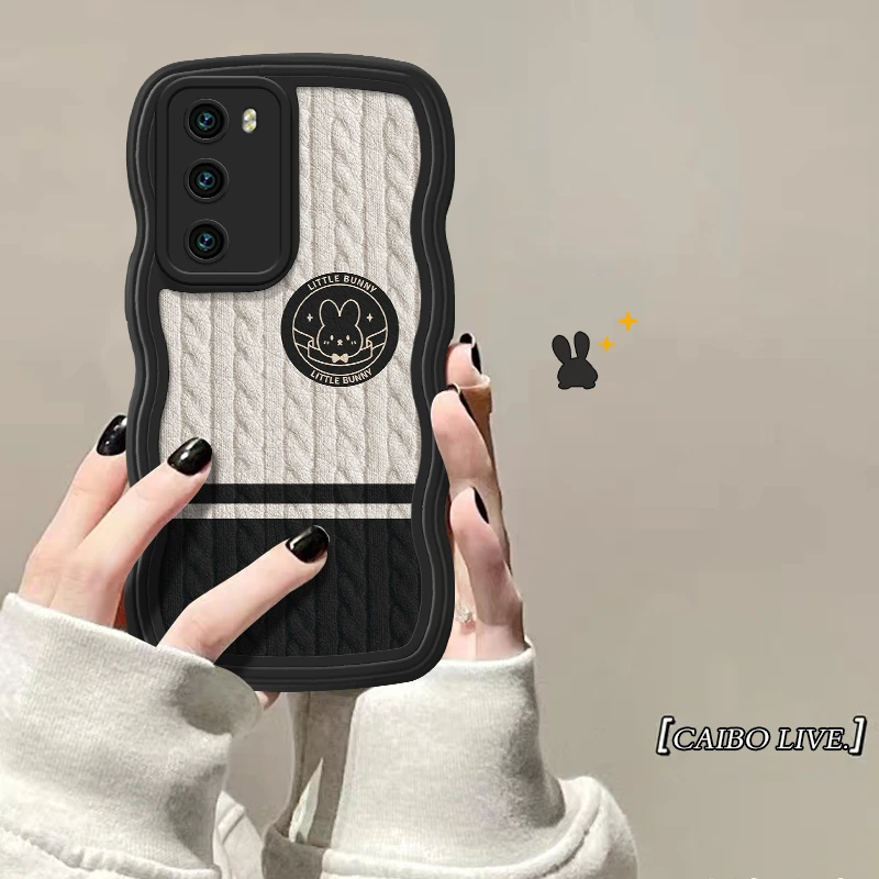 适用华为P40/P40pro【毛衣兔兔】手机壳新款镜头全包防摔保护套