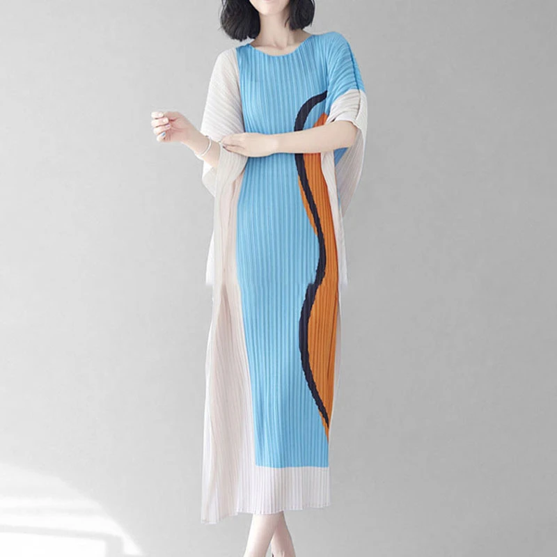 褶皱一生新款夏时尚减龄法式连衣裙设计感小众宽松高级感洋气长裙