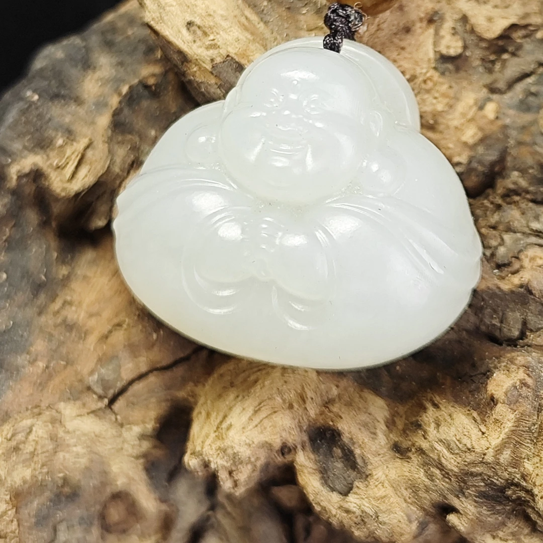 和田玉白玉抱抱佛25 天然和田玉时尚百搭吊坠