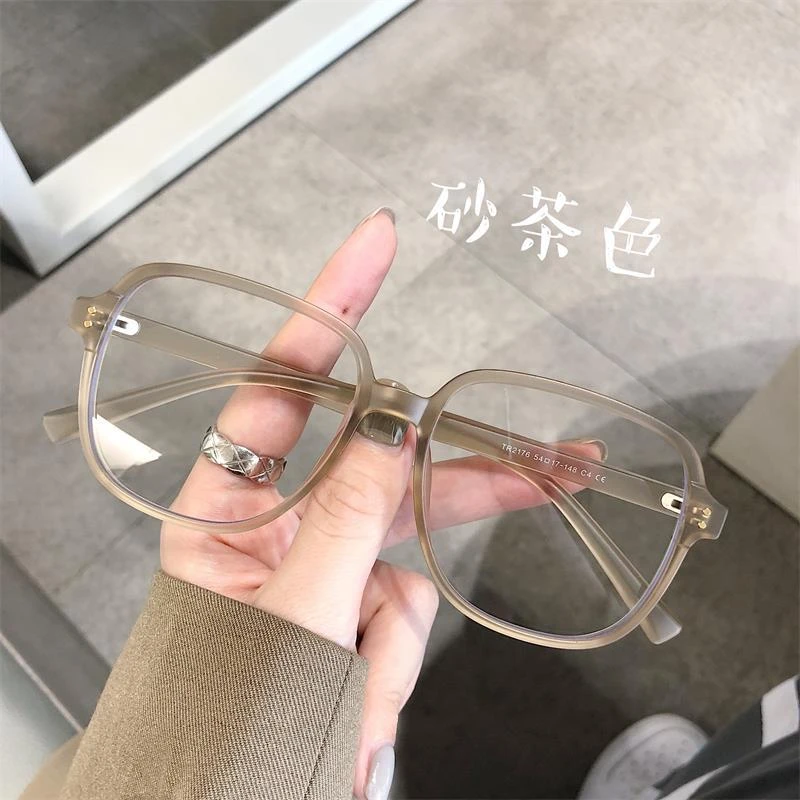 小红书网红同款时尚平光防蓝光近视眼镜框女素颜显脸小方形韩版潮