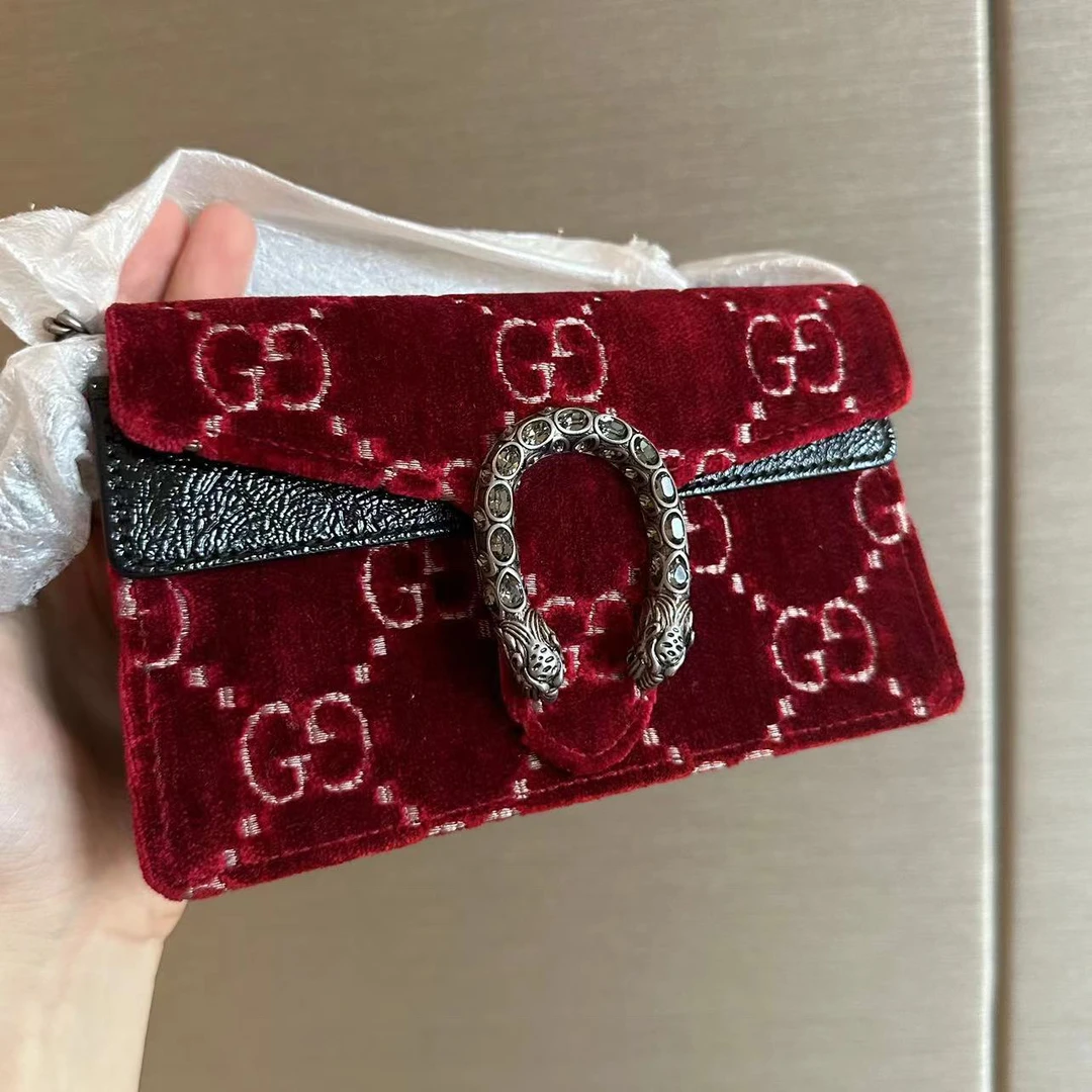 95新 GUCCI/古驰 心选奢品/古驰丝绒酒神woc斜挎包