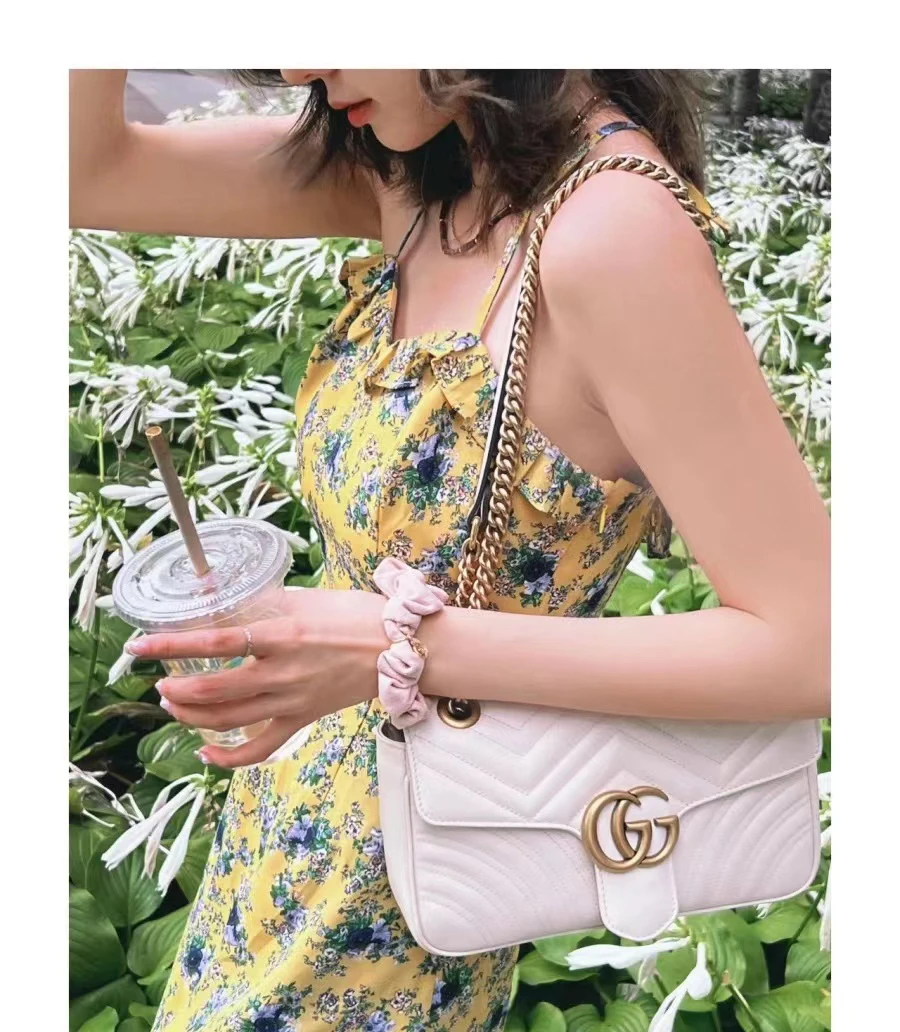 95新 GUCCI/古驰 梵·心选/古驰马蒙白金22/全原/95新