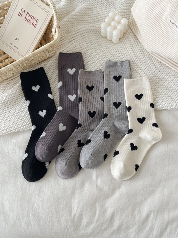 【格蕾桃心】升级超柔女款百搭高级色调中筒袜可堆堆秋冬保暖舒适