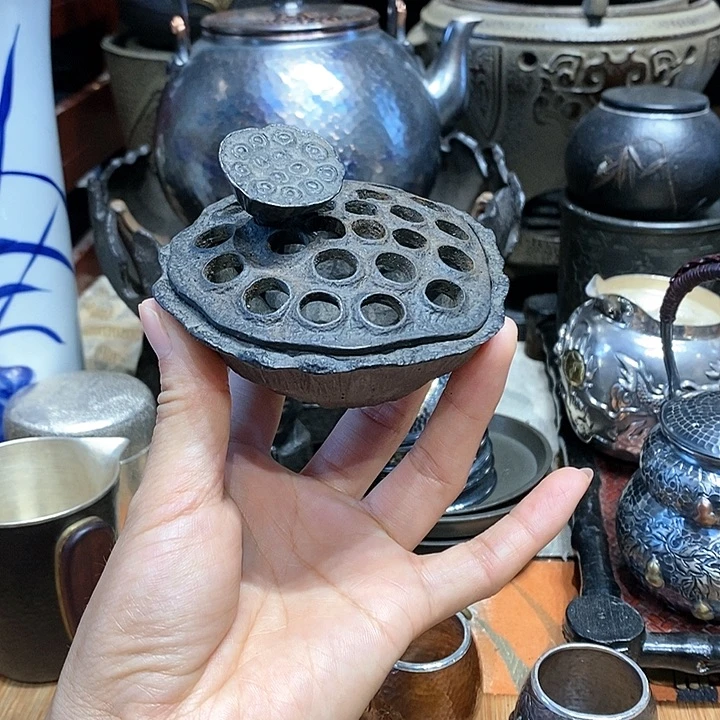 蜜安罐瓷香炉锡茶则