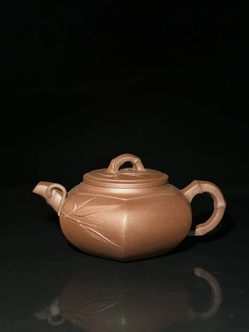 六方竹韵壶原矿枣红泥