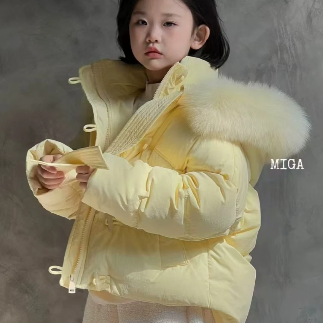 觅加-Miga2024新款短款黄色女中童羽绒服（现货24小时包邮发货）