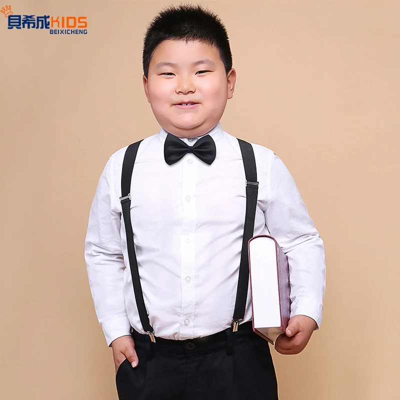 男童胖童白色长袖衬衫加肥加大春秋装白色衬校服衣胖小孩宽松上衣