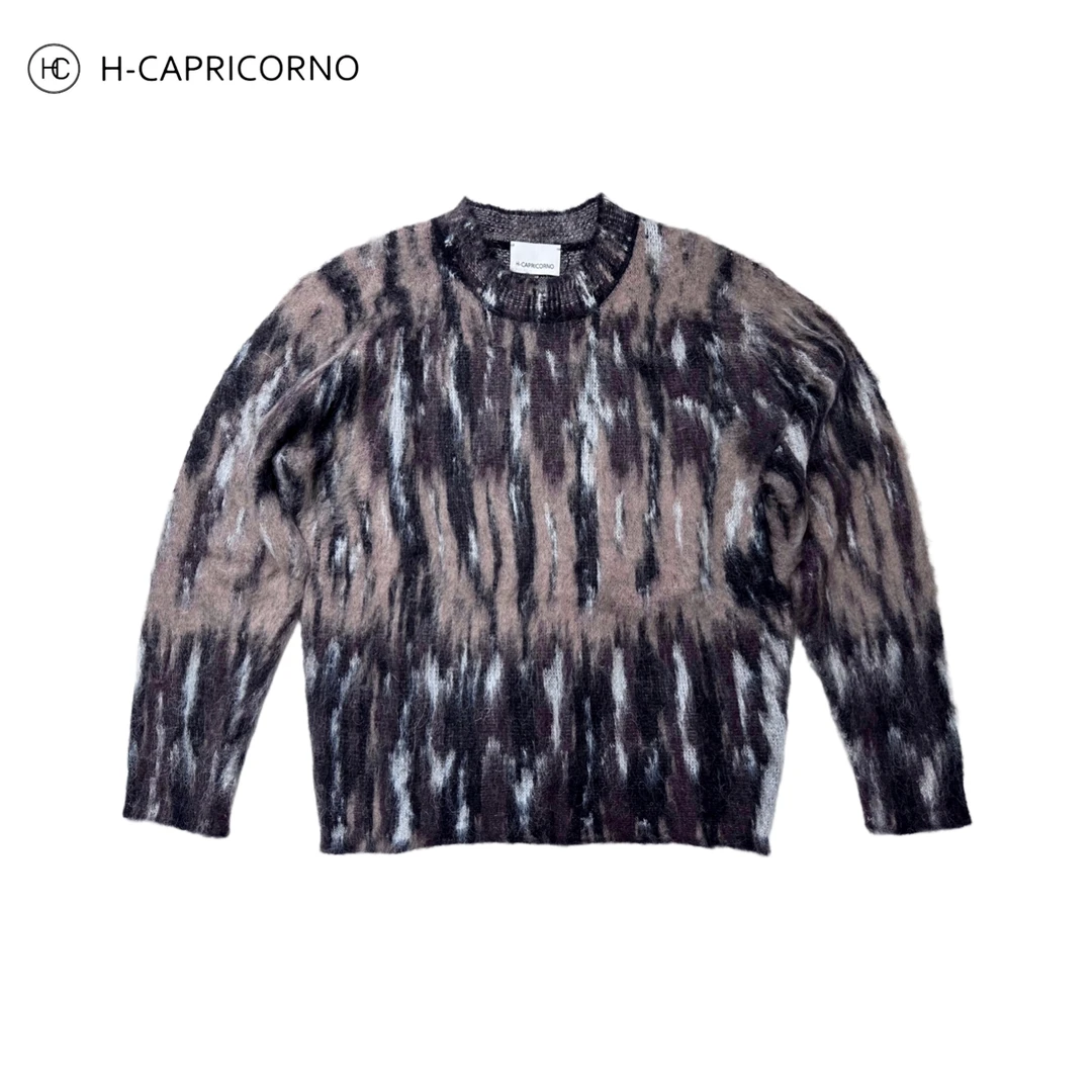 H-CAPRICORNO万年系列捕梦网毛毡扎染毛衣