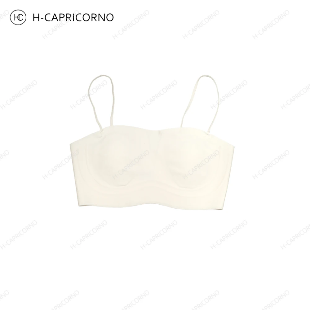 H-CAPRICORNO肤感无痕冰抹胸少女感内衣防走光裹胸内搭胸衣