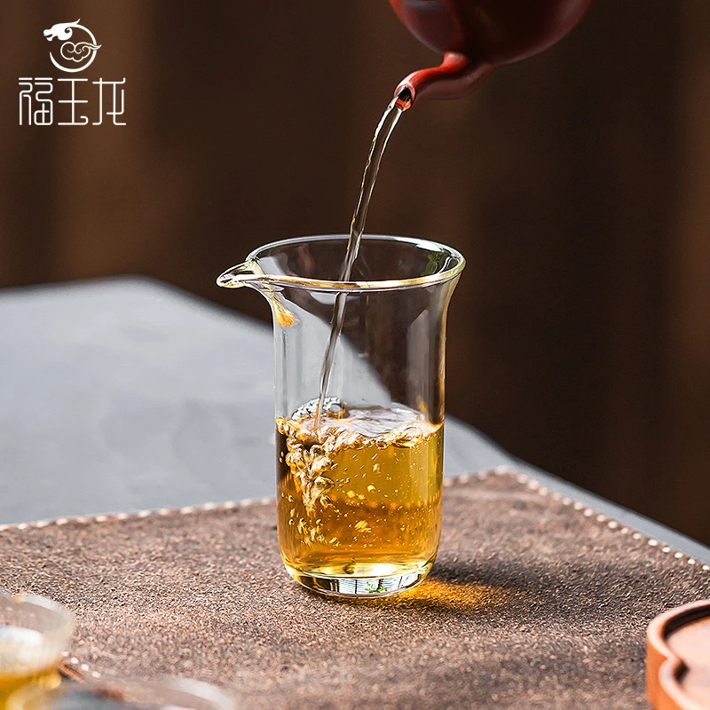 福玉龙雨露玻璃公道杯高档耐热精致泡茶单个茶海分茶器茶具分茶杯