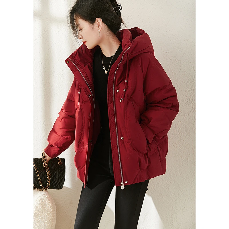 开篇战袍新年胶囊款！白鸭绒冬季短款保暖羽绒服时尚加厚面包服女