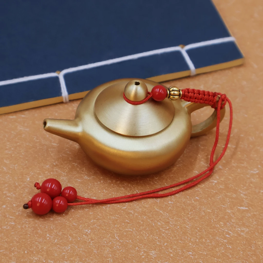 把把壶手把件黄铜把把胡神器小茶壶摆件随身解压挂件麻将把玩件