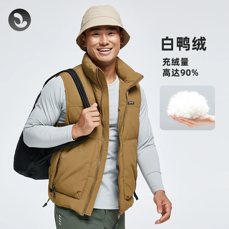 SOSOLEMON 立领羽绒马甲户外百搭保暖加厚露营外穿冬季男修身耐磨