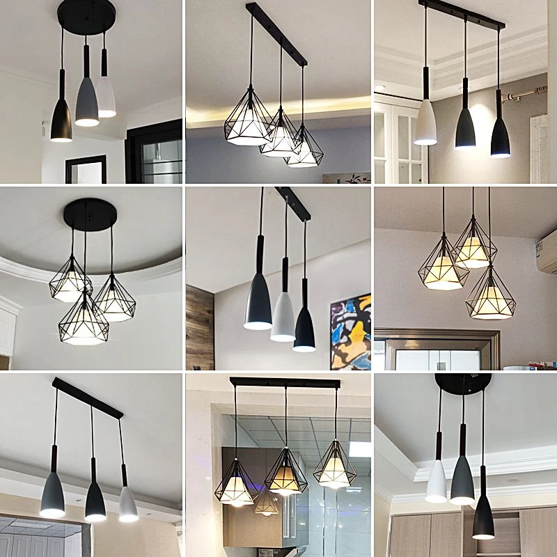 北欧灯具餐厅吊灯三头现代简约饭厅吧台创意个性卧室床头灯饰网红