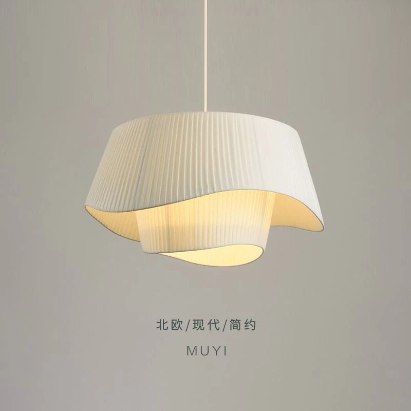 法式奶油风吊灯北欧ins布艺简约现代酒店卧室灯客厅餐厅灯具书房