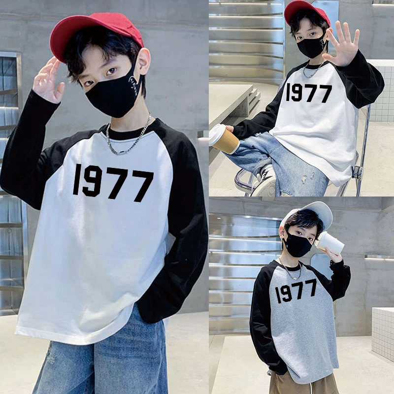 男孩长袖插肩袖t恤男童早秋童装儿童打底衫秋季韩版痞帅风上衣潮