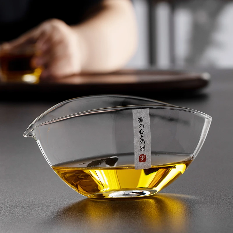 扁舟玻璃公道杯日式高档分茶器个性简约高透款家用茶道配件