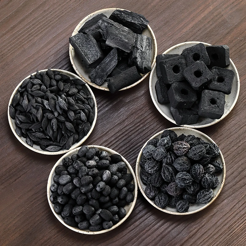 围炉煮茶专用炭橄榄炭核桃炭枣核炭龙眼炭楠竹炭炭炉煮茶烧水炭