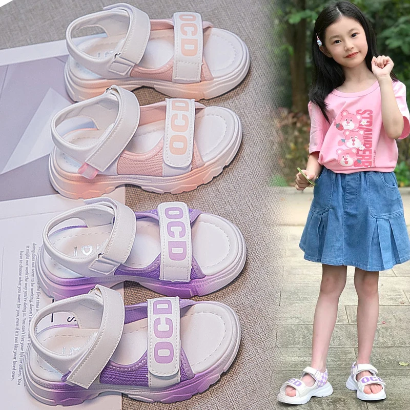 儿童凉鞋2024夏季新款沙滩鞋大童时尚小女孩公主鞋夏款鞋子DF888