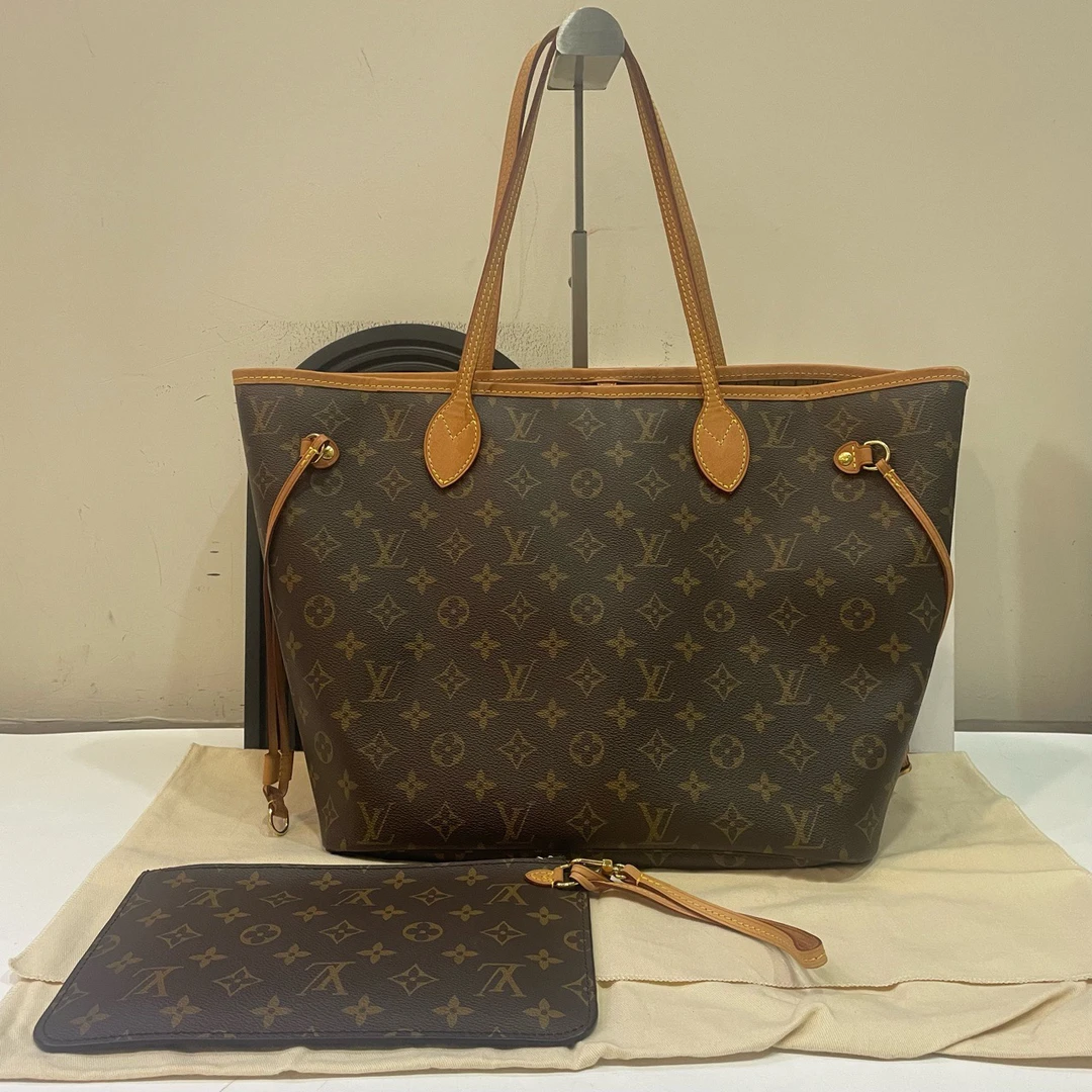 95新 LouisVuitton/路易威登 【蔡包紫】老花neverfull