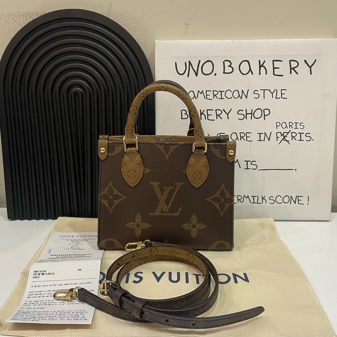 99新 LouisVuitton/路易威登 【蔡包紫】老花Onthego bb